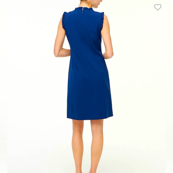 EUC J Crew Ruffle Neck Suit Dress 10 cobalt blue​ - Picture 4 of 6